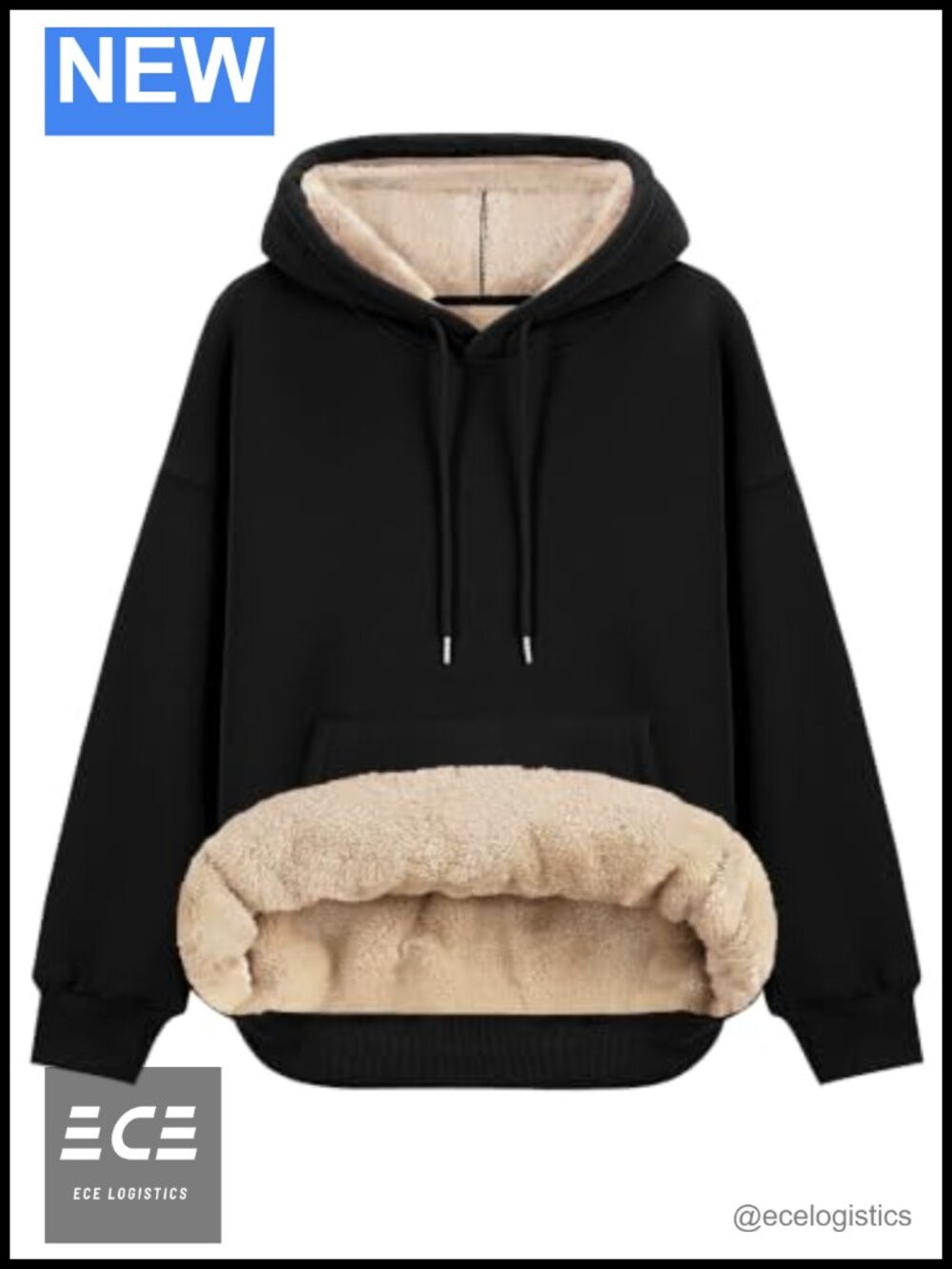 Sherpa Lined Hoodie Womens Fleece Pullover Warm Winter Oversized